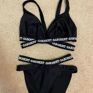 Sabo skirt black bikini set